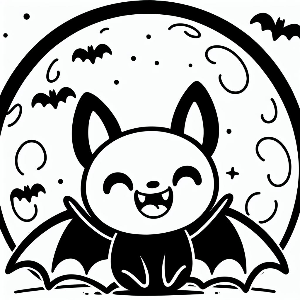 Friendly Bat coloring page