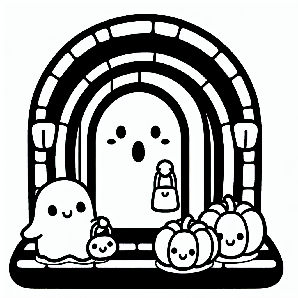 Ghostly Doorway coloring page