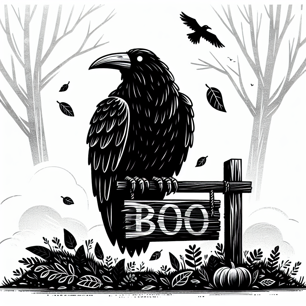 Halloween Raven coloring page