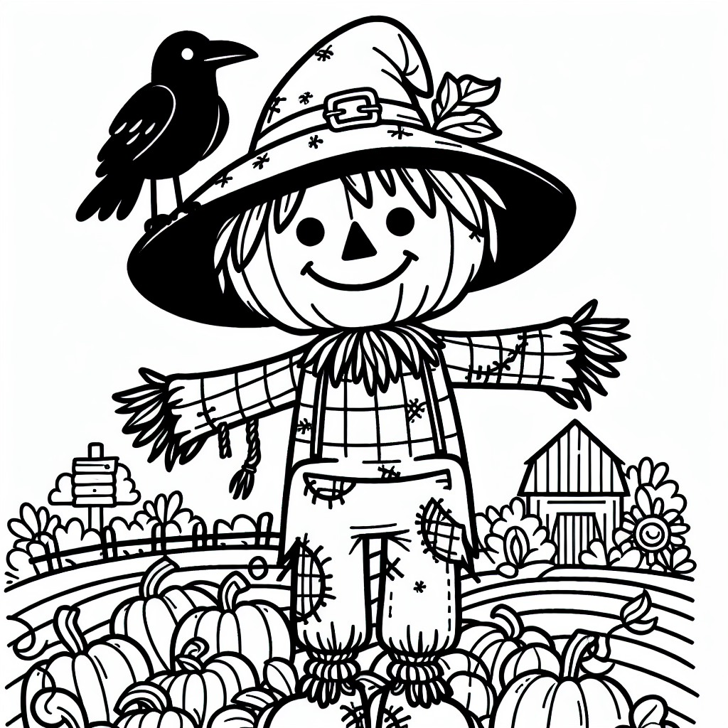 Halloween Scarecrow coloring page