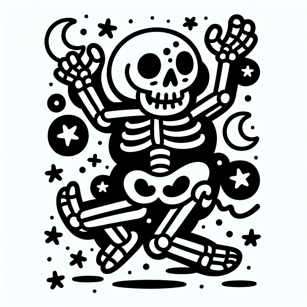 Dancing Skeleton coloring page