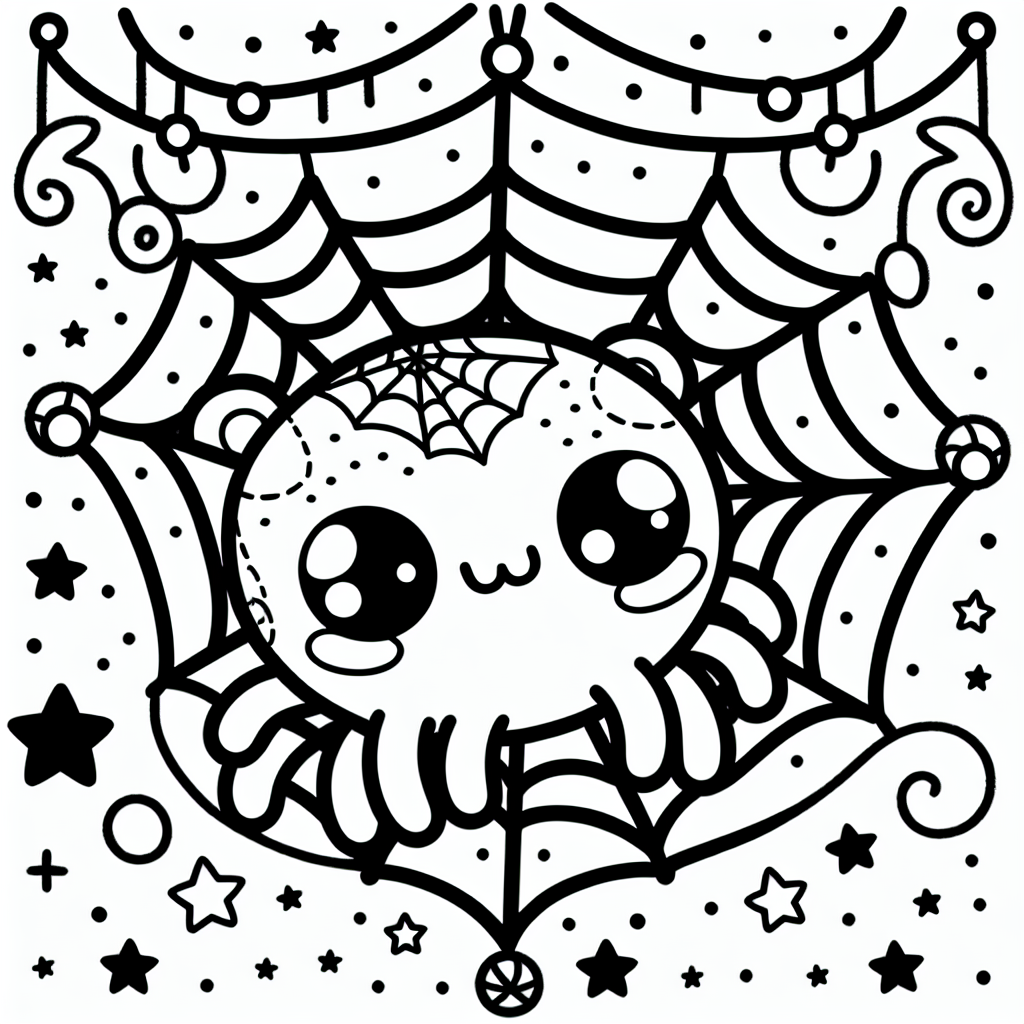 Spider and Web coloring page