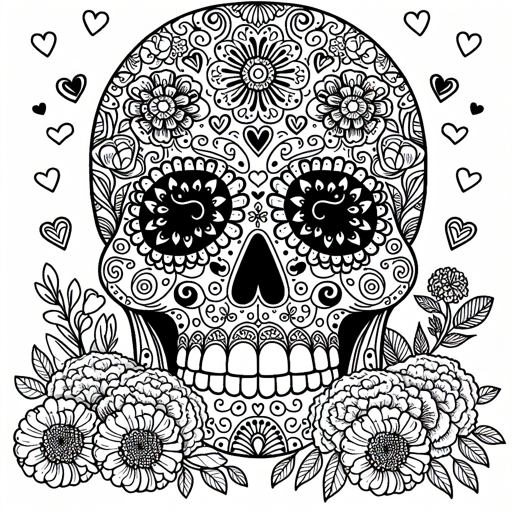 Decorative Skull coloring page