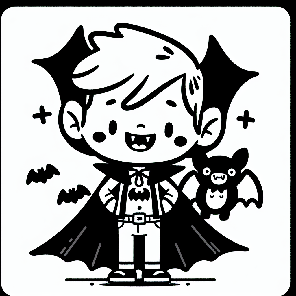 Friendly Vampire coloring page