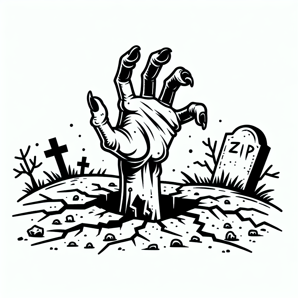 Zombie Hand coloring page