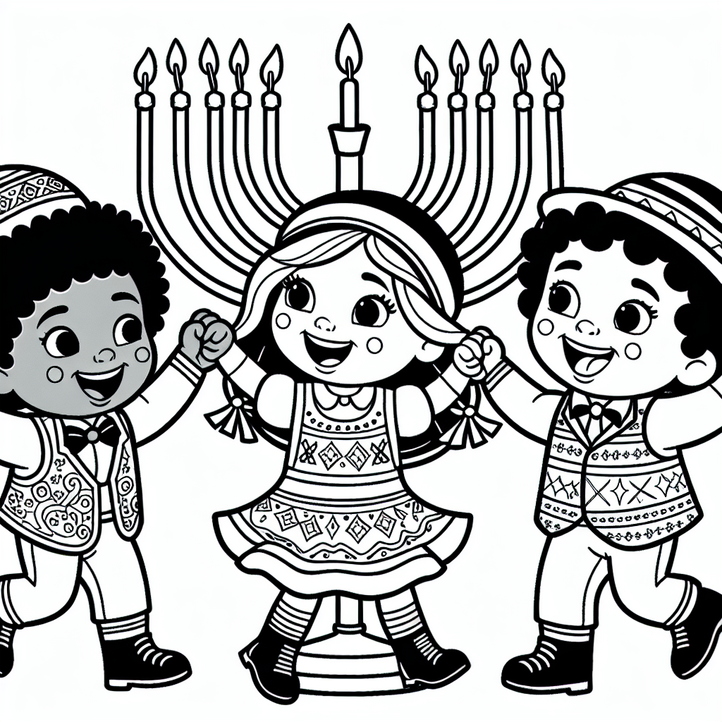 Children Dancing coloring page