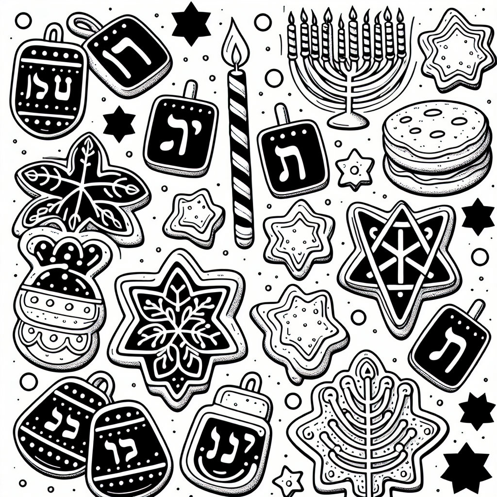 Hanukkah Cookies coloring page
