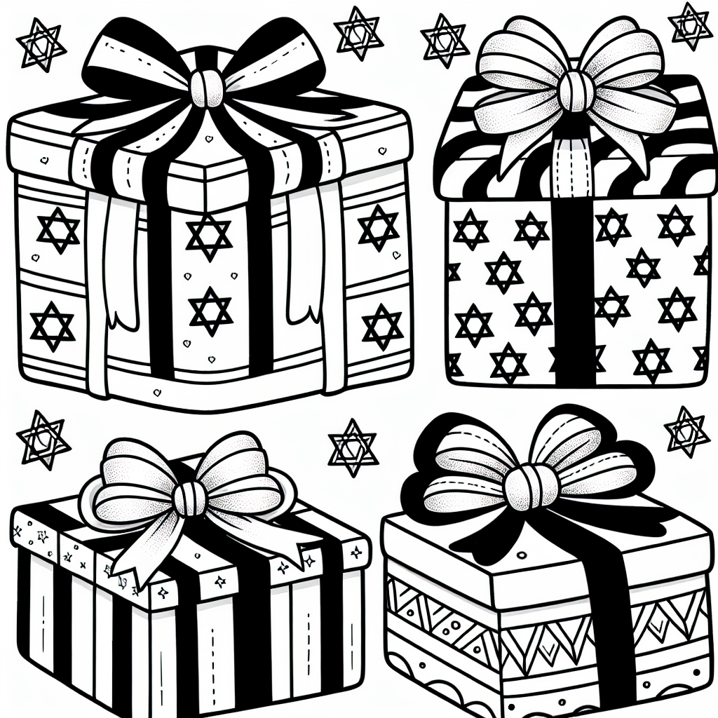Hanukkah Gifts coloring page
