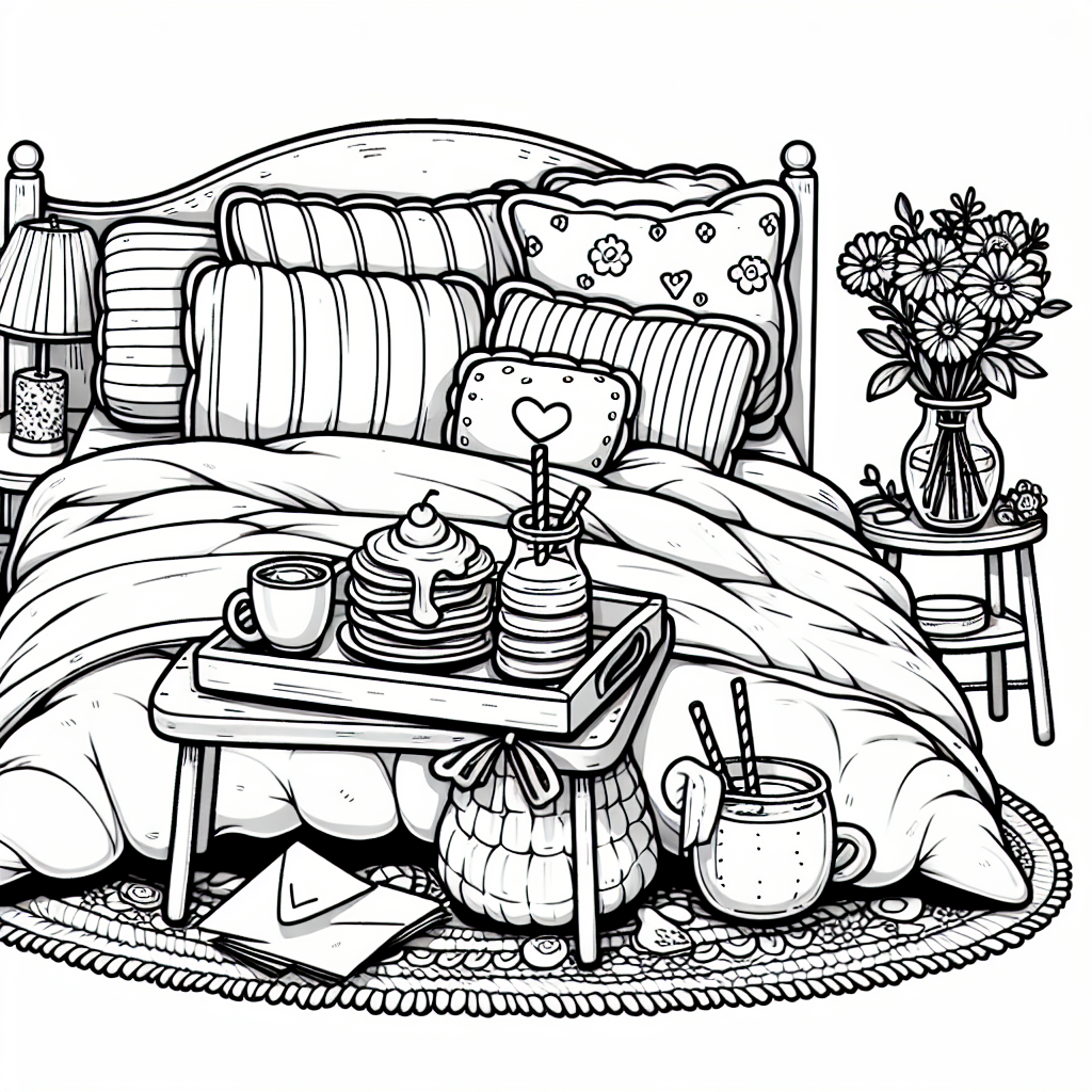 Breakfast in Bed coloring page