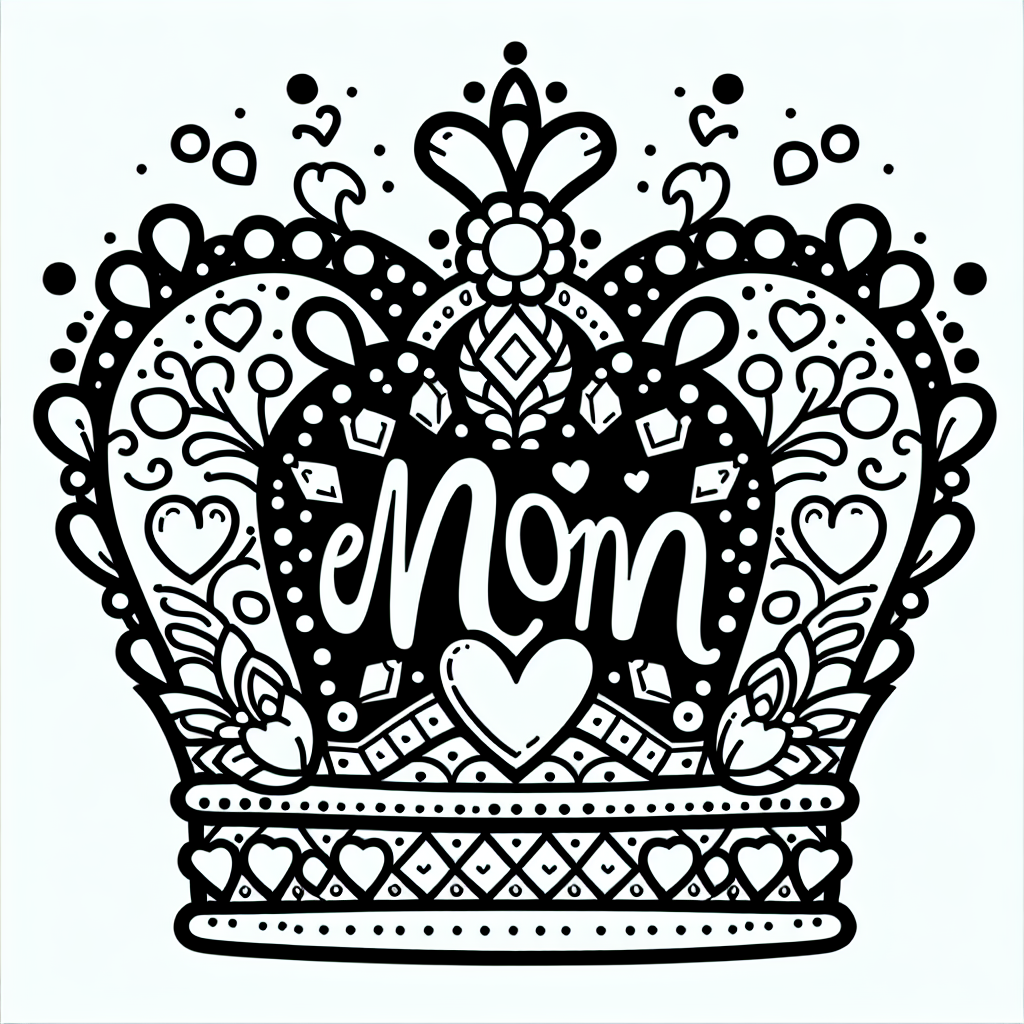 Queen Mom Crown coloring page