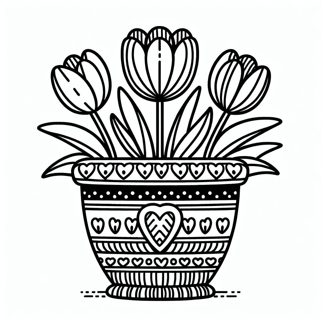 Potted Plant for Mom coloring page
