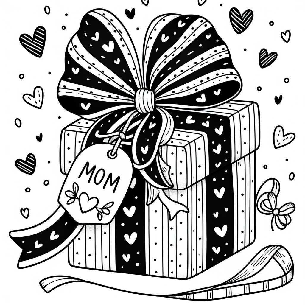 Wrapped Gift Box coloring page
