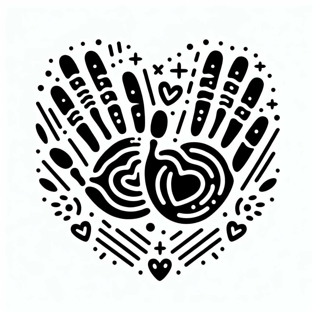 Handprint Hearts coloring page
