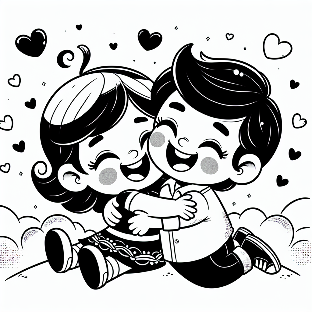 Big Hug for Mom coloring page