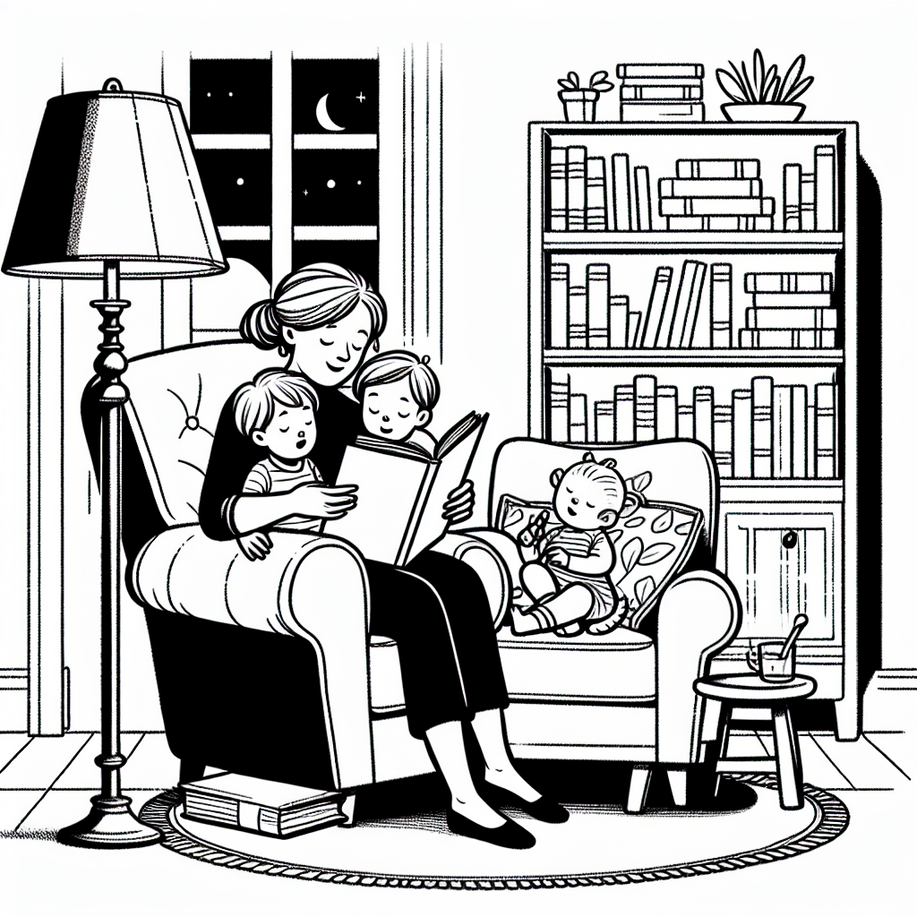 Story Time with Mom coloring page