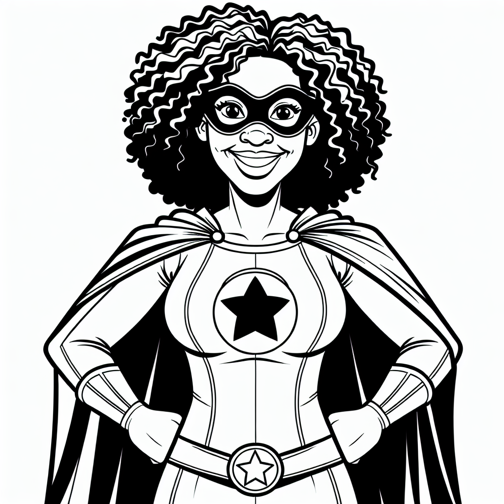 Superhero Mom coloring page