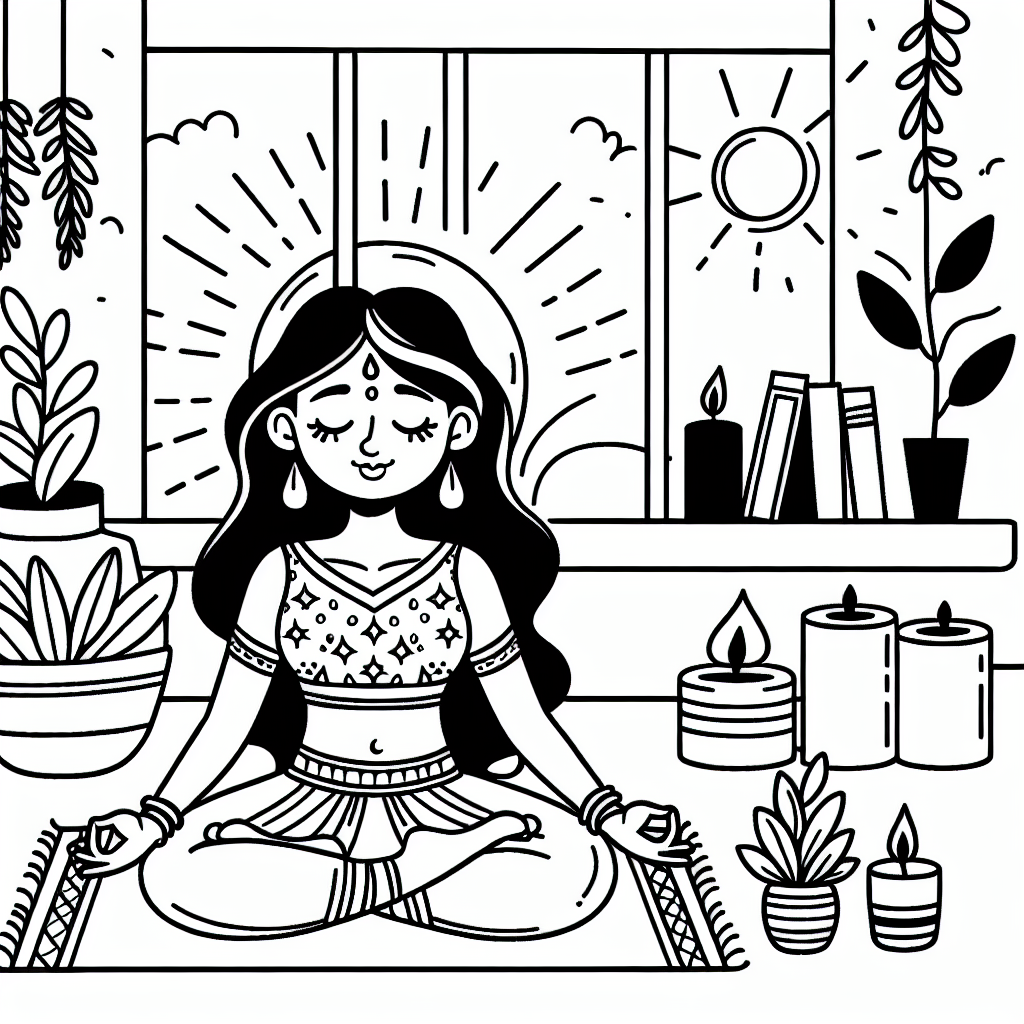 Mom Doing Yoga coloring page