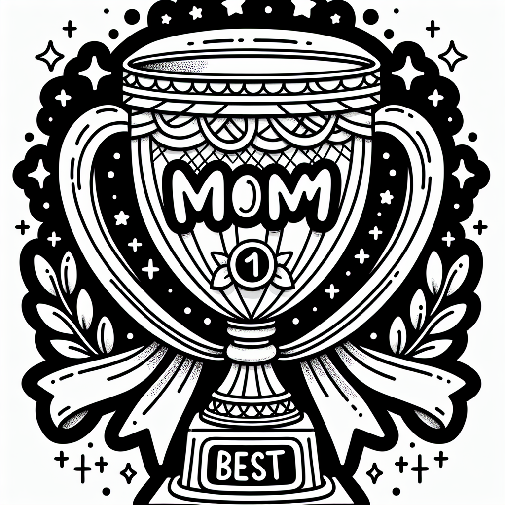 Best Mom Trophy coloring page