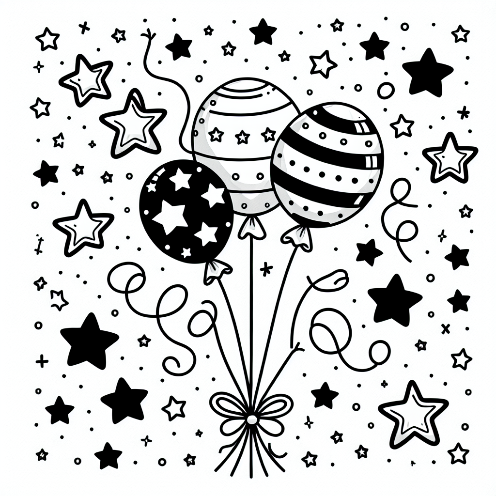 Celebration Balloons coloring page