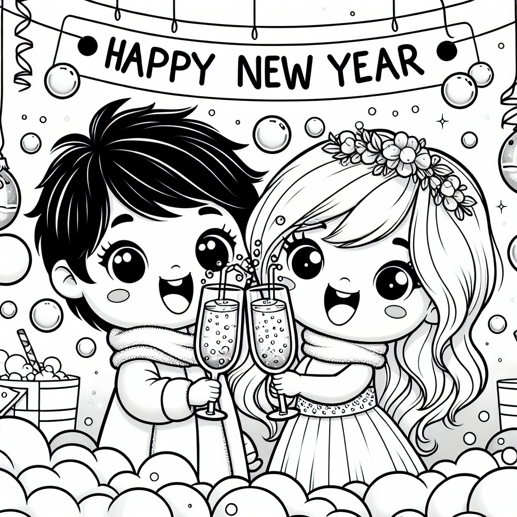 Sparkling Juice Toast coloring page