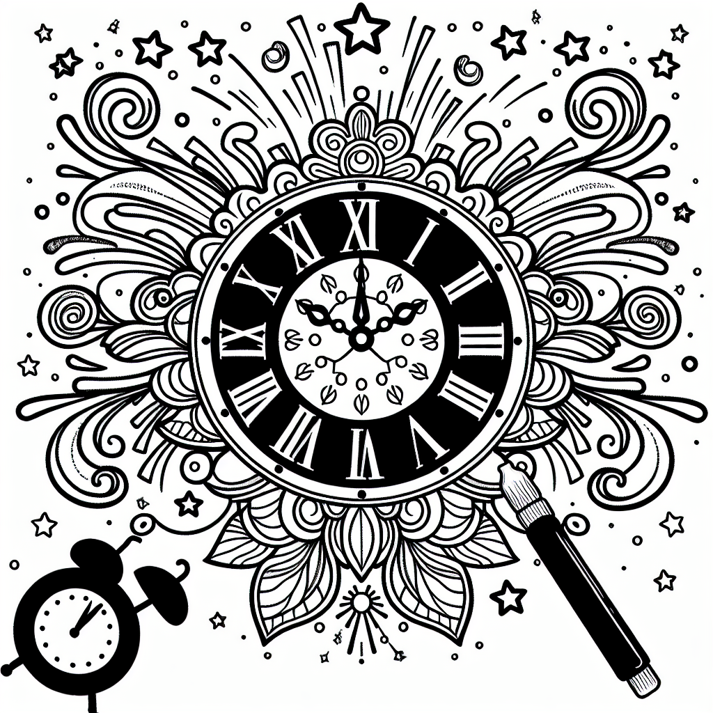 Midnight Clock coloring page