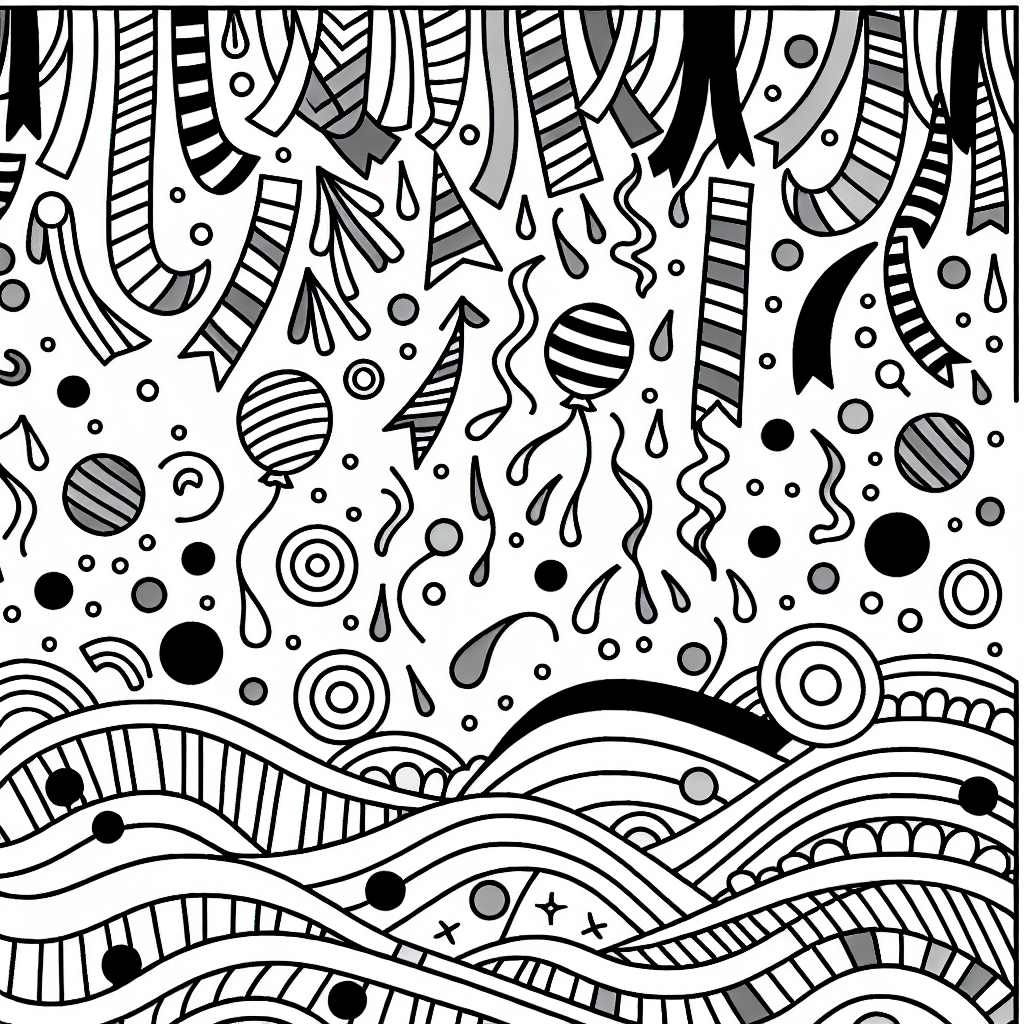 Confetti Shower coloring page
