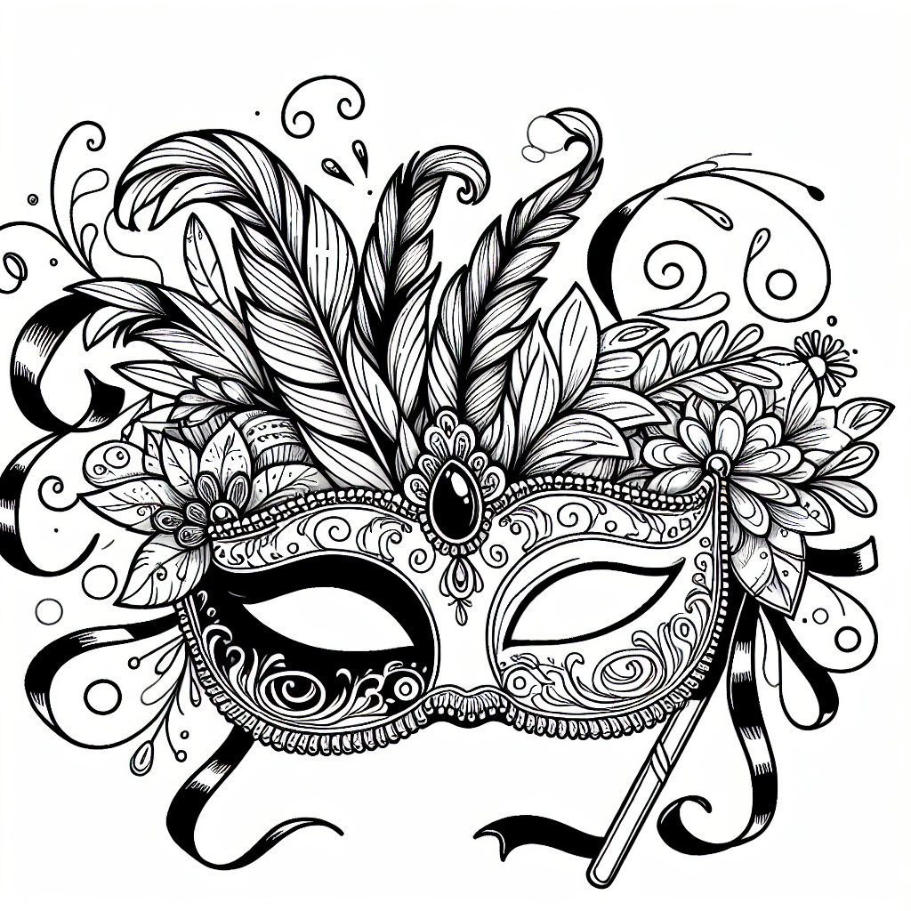 Fancy Masquerade Mask coloring page