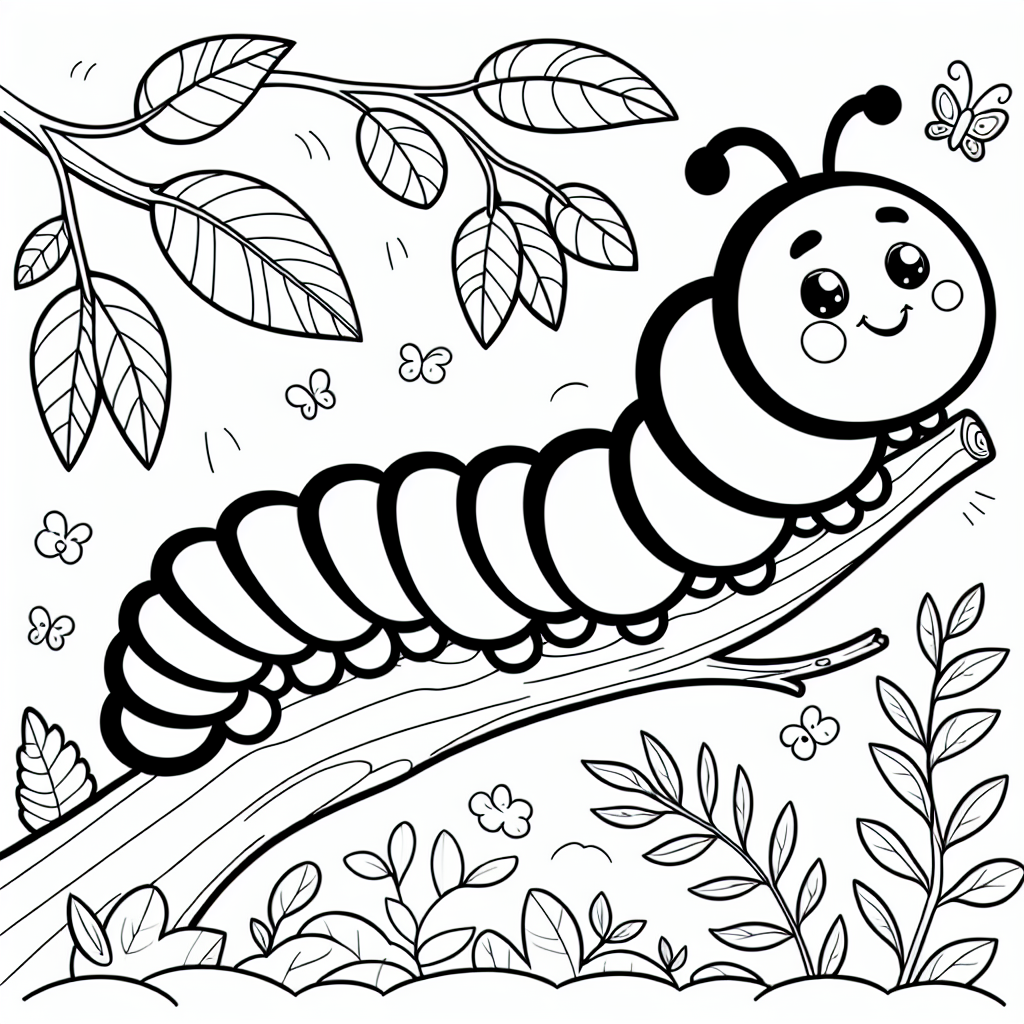 Caterpillar coloring page