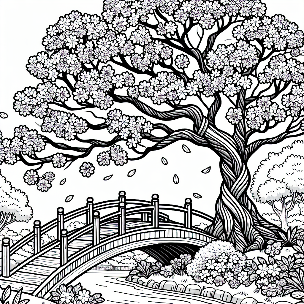 Cherry Blossom Tree coloring page
