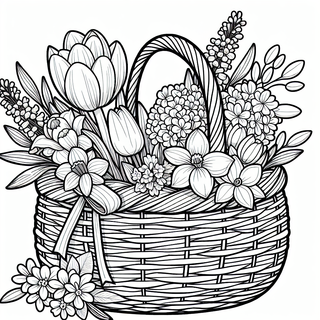 Flower Basket coloring page