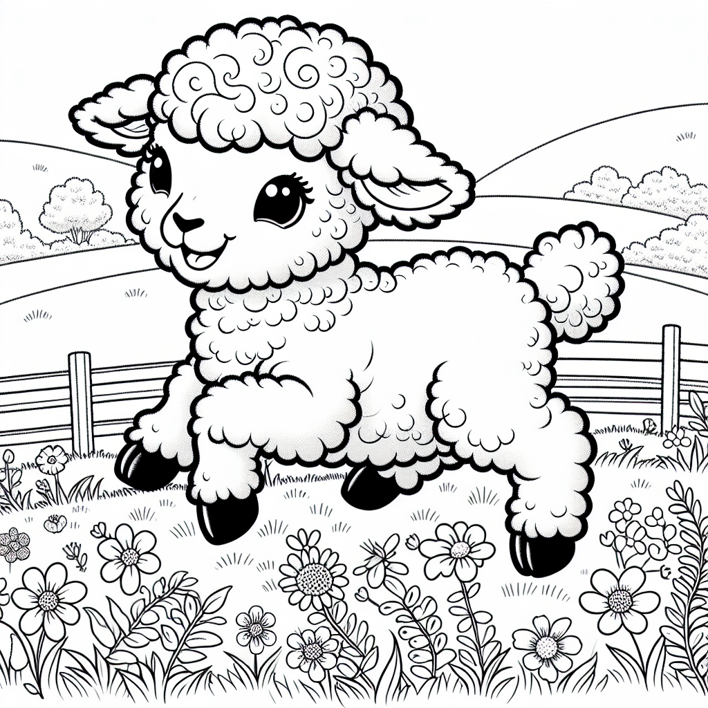 Spring Lamb coloring page