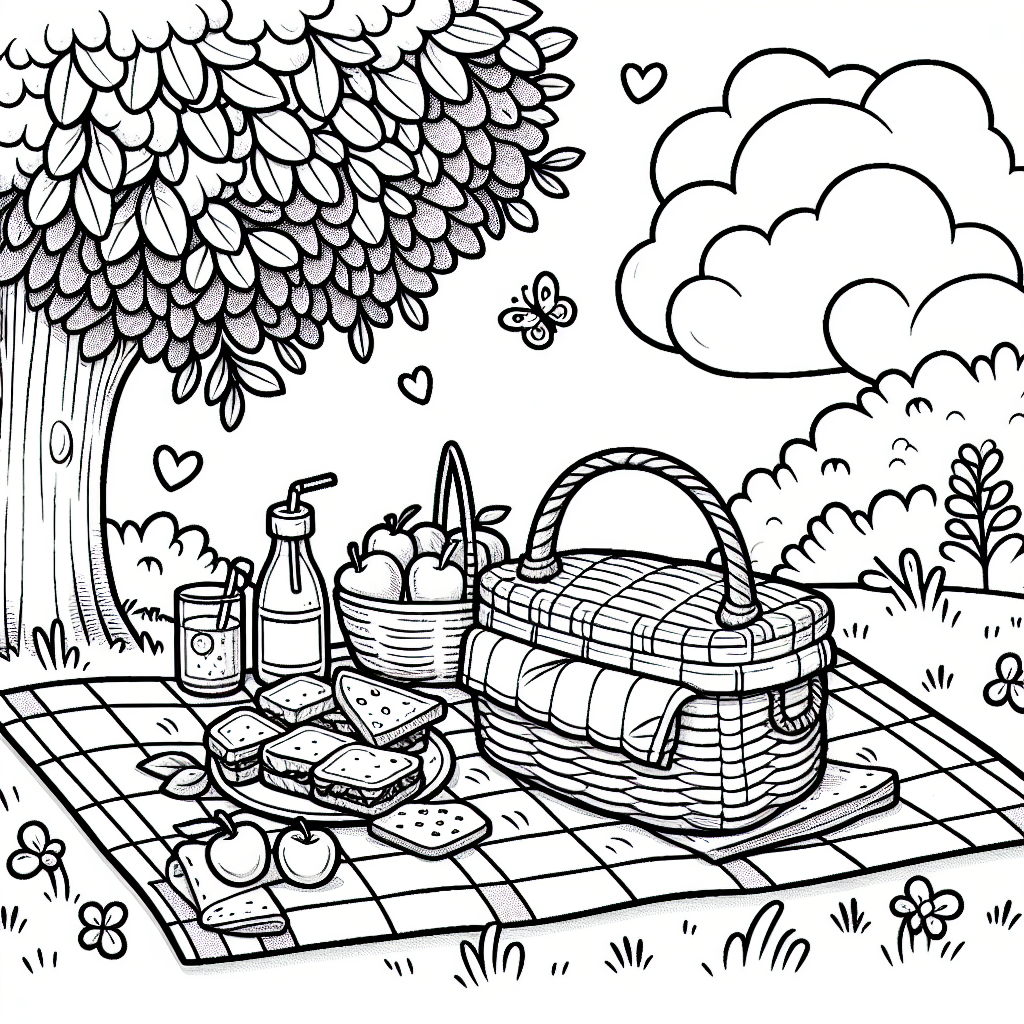 Spring Picnic coloring page