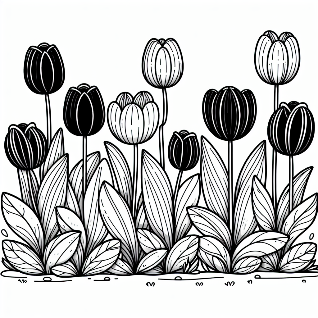 Tulip Row coloring page
