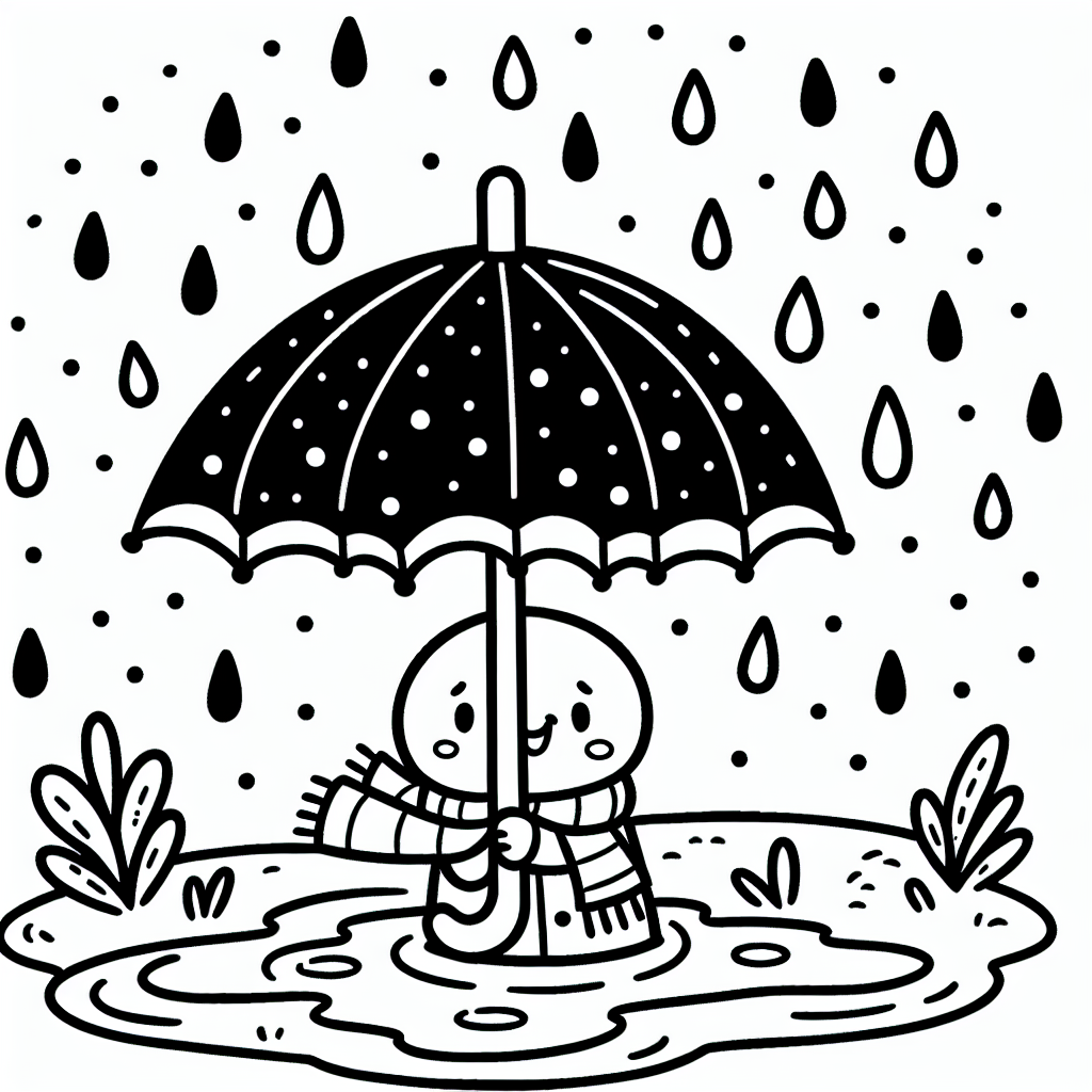 Spring Umbrella coloring page
