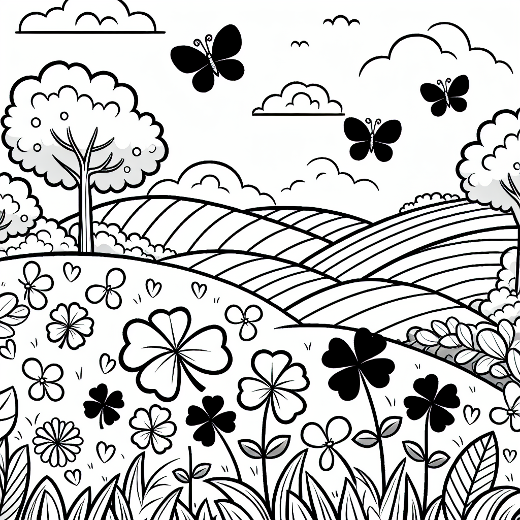 Clover Meadow coloring page