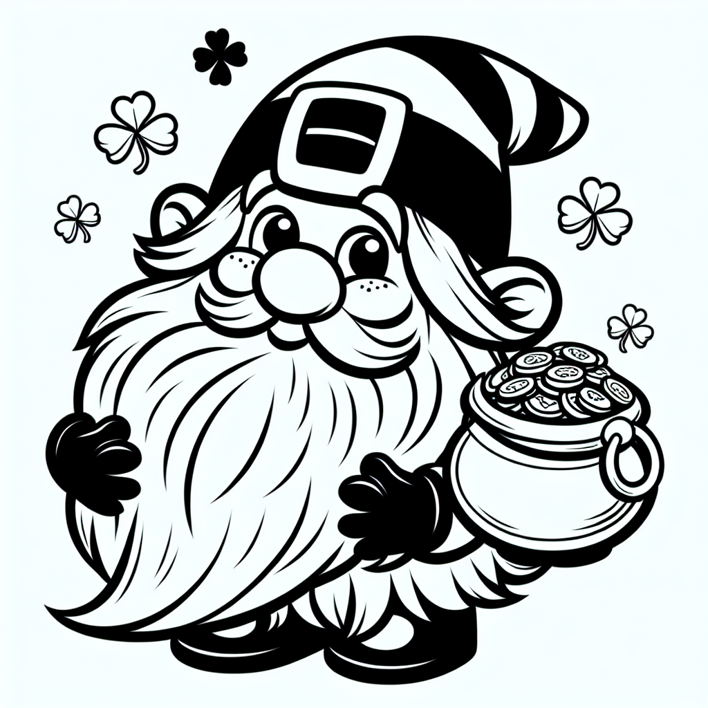 St. Patrick's Gnome coloring page