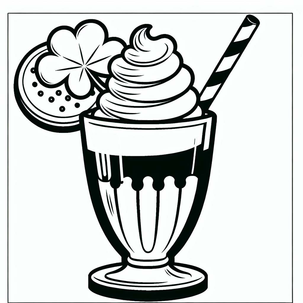 Green Milkshake coloring page