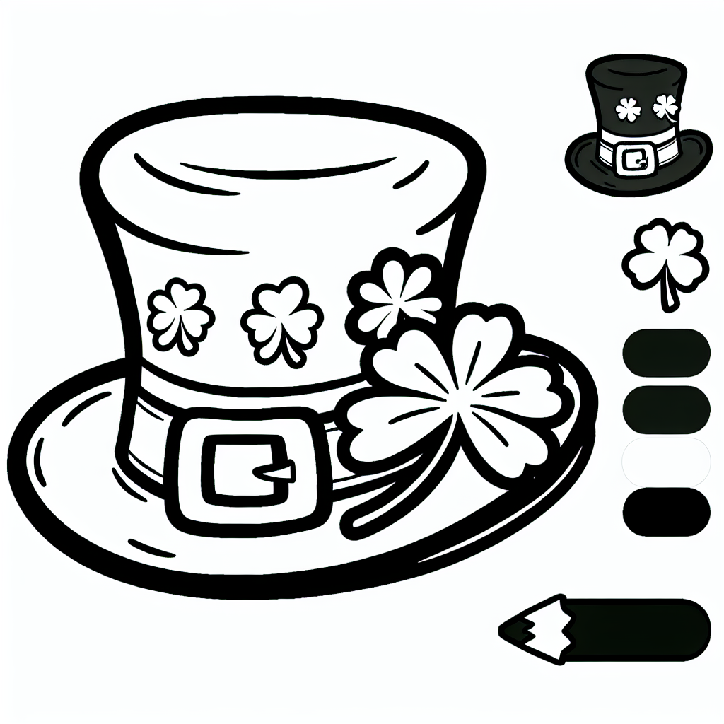 Lucky Top Hat coloring page