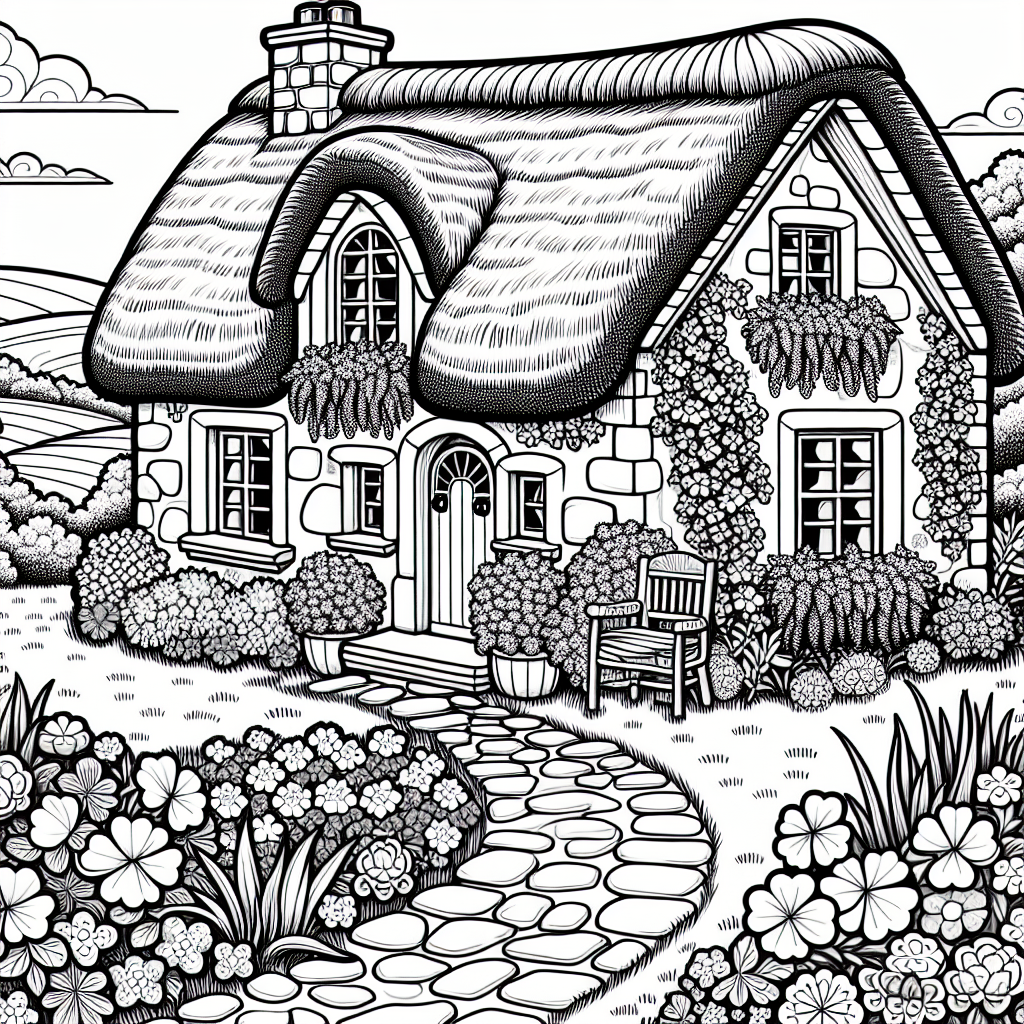 Irish Cottage coloring page