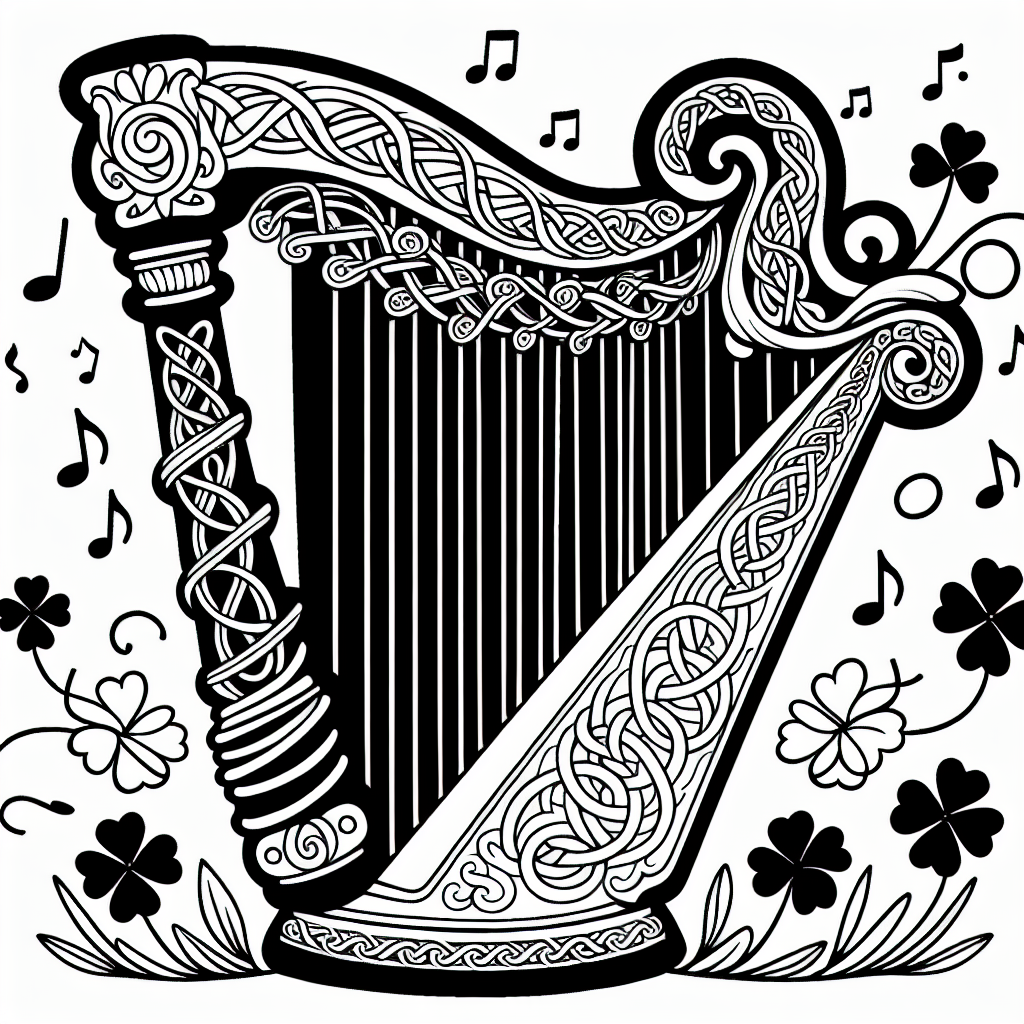 Irish Harp coloring page