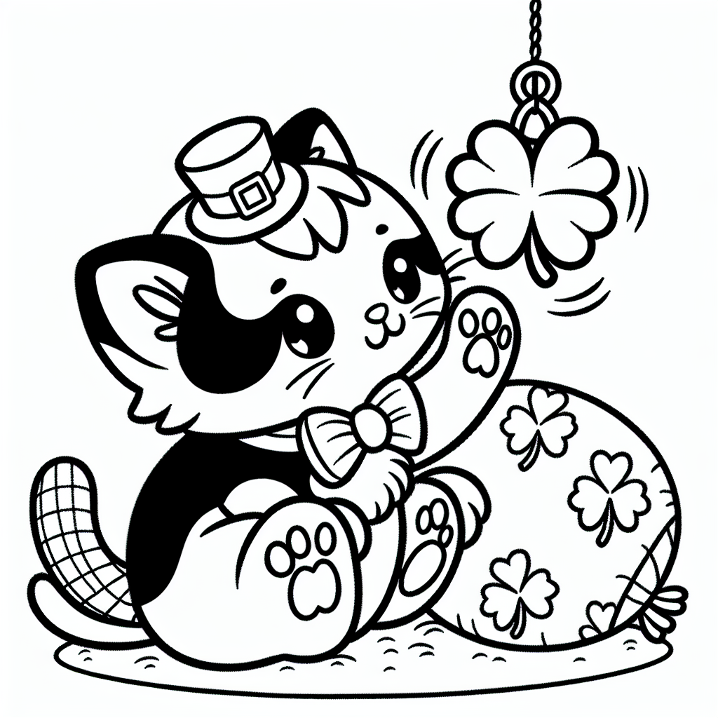 Lucky Kitty coloring page