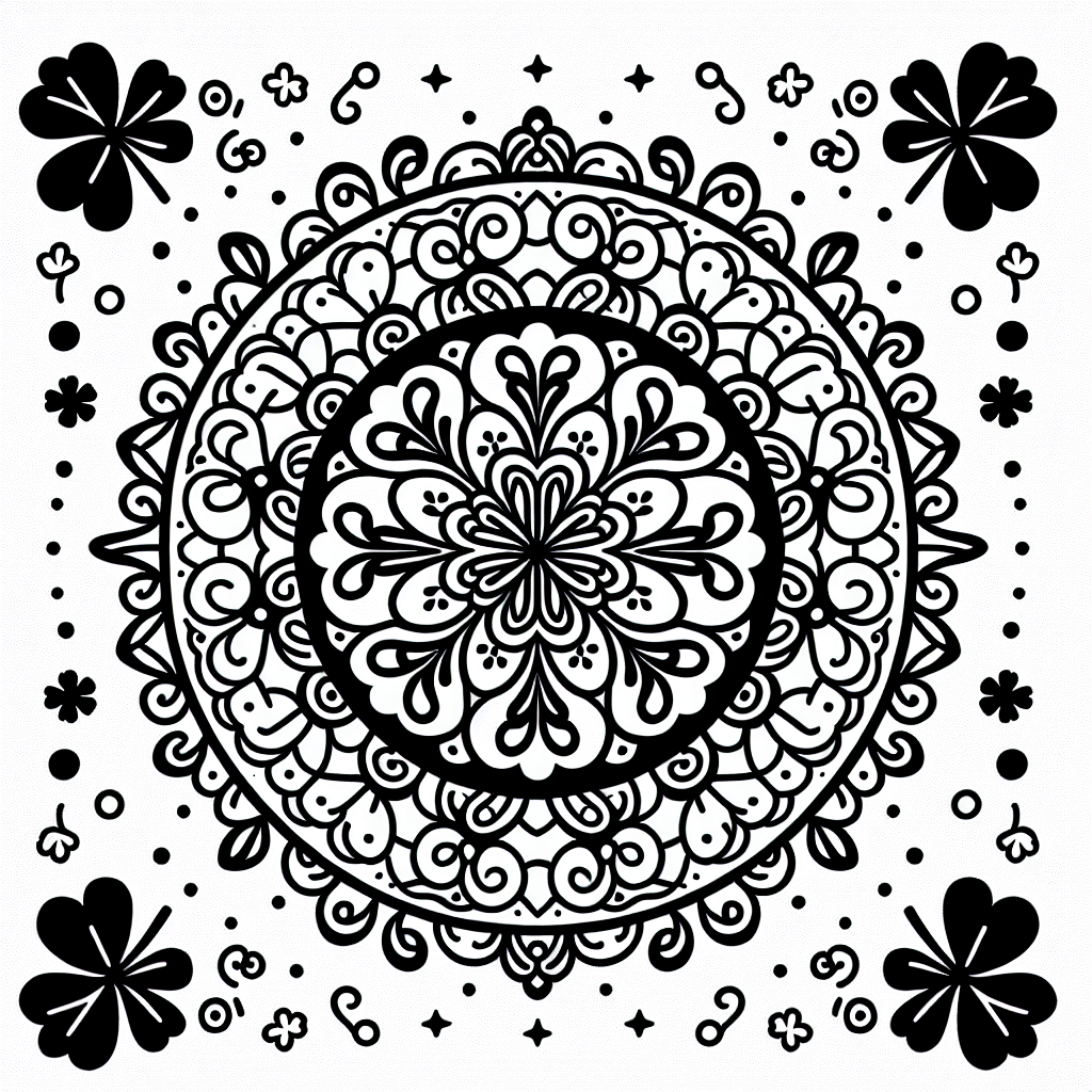 Shamrock Mandala coloring page