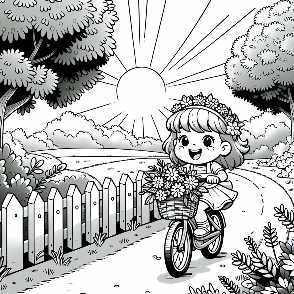 Summer Bike Ride coloring page
