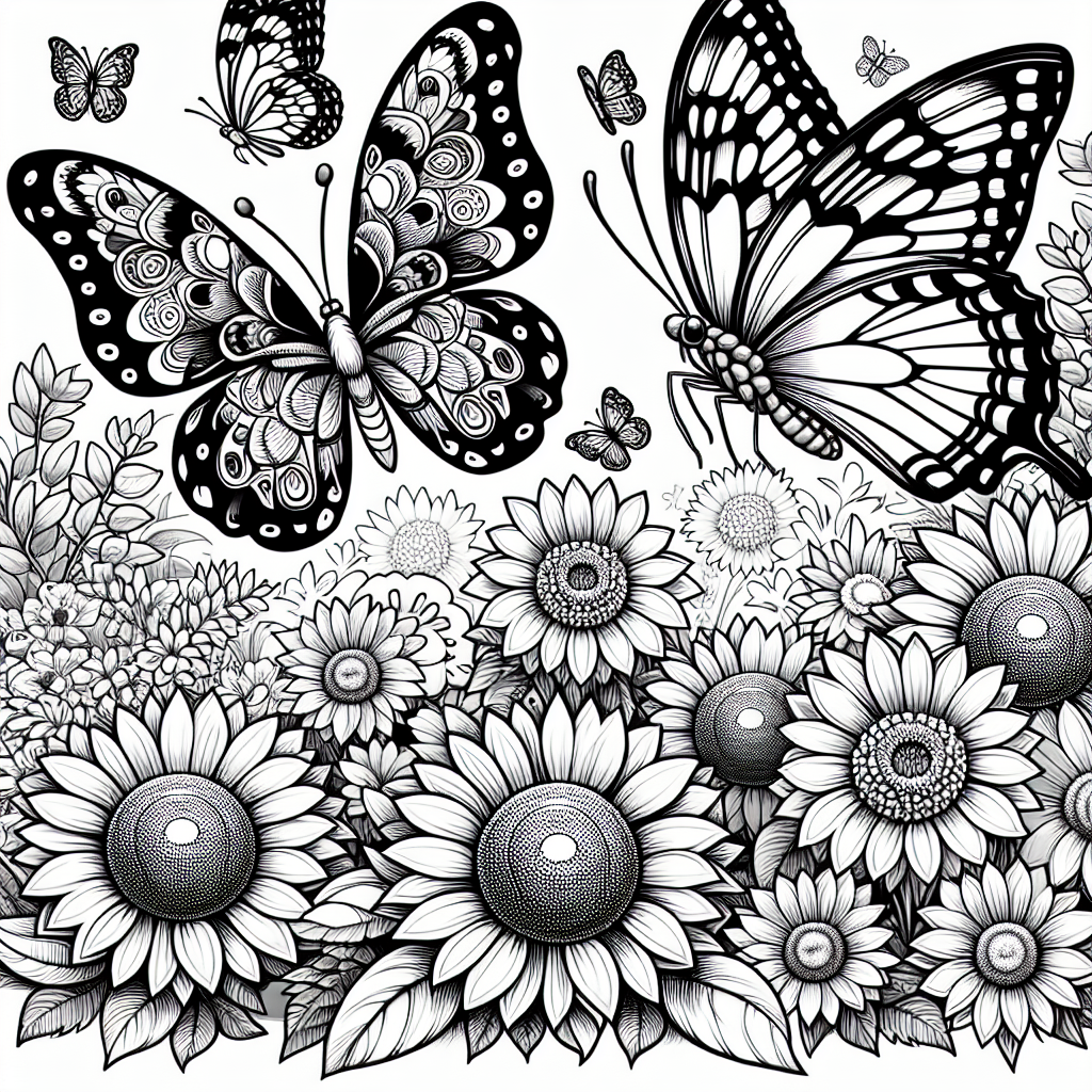 Butterfly Garden coloring page