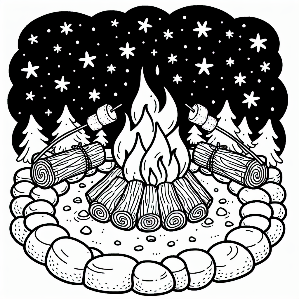 Summer Campfire coloring page