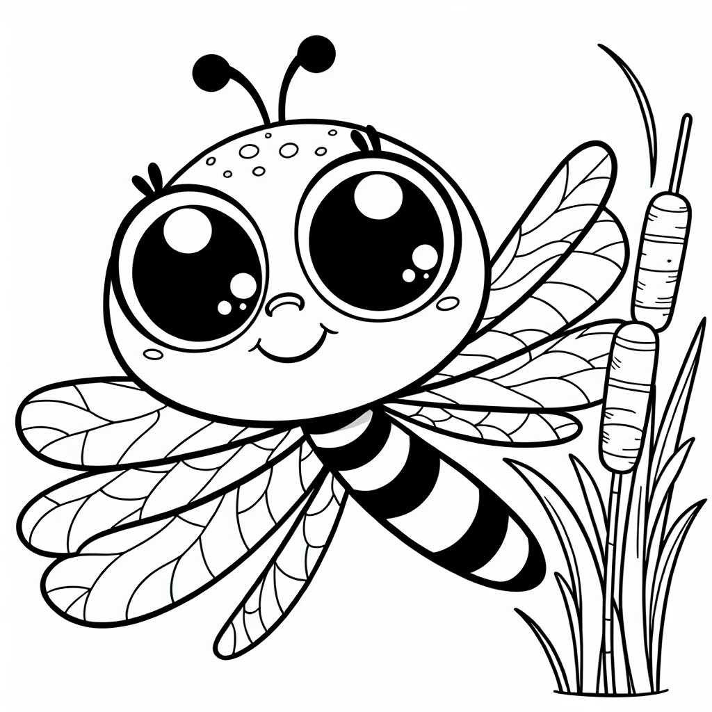 Friendly Dragonfly coloring page