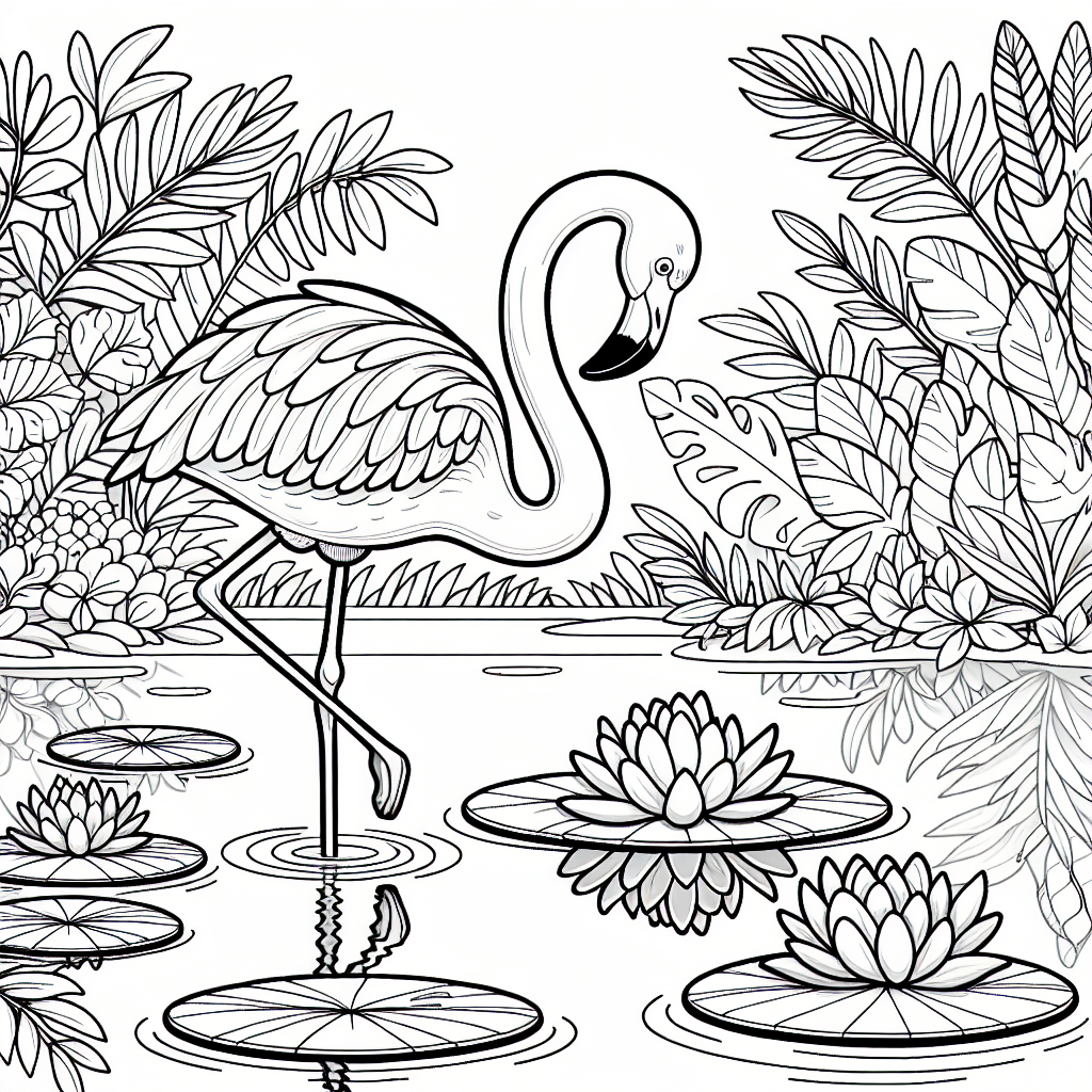 Flamingo Standing coloring page