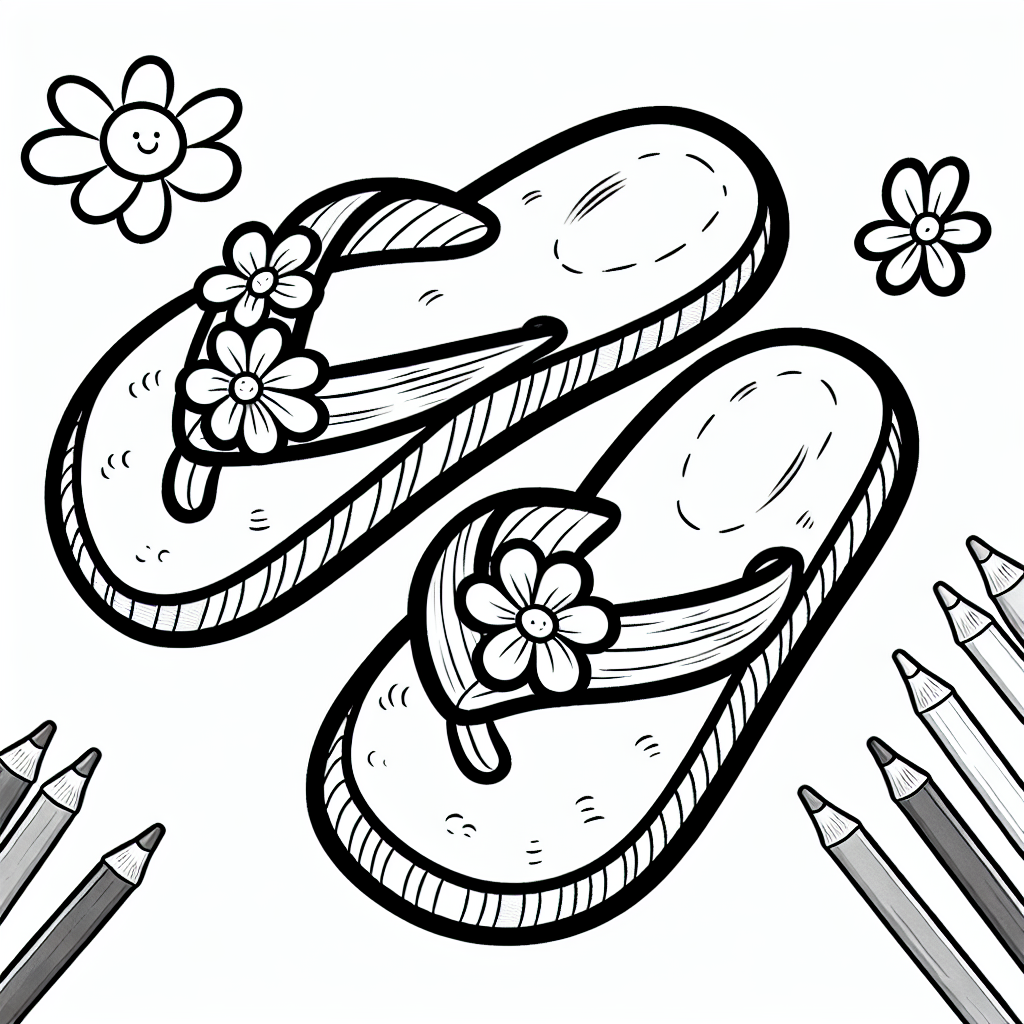 Flip Flop Pair coloring page