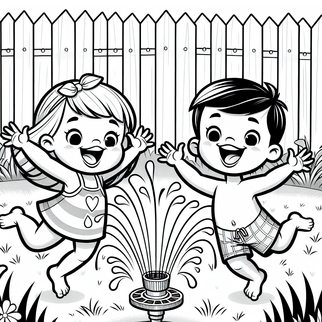 Sprinkler Splash coloring page