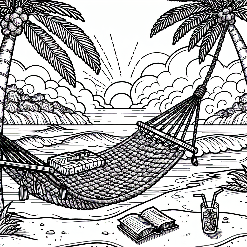 Hammock Relaxation coloring page
